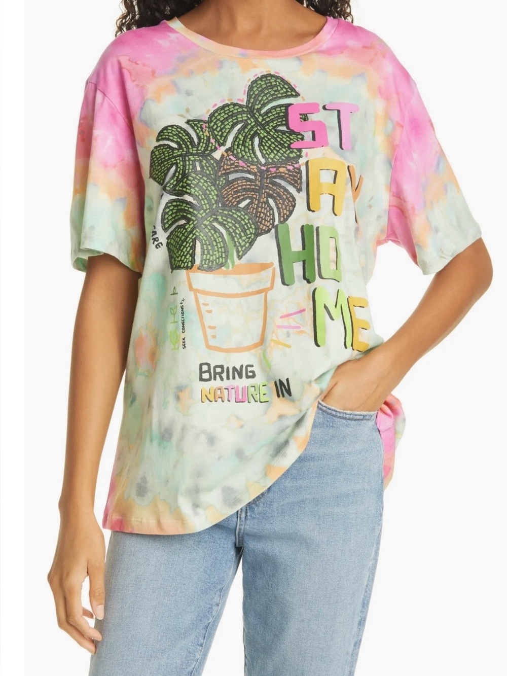NWOT Farm Rio T Shirt Tie Dye Size M